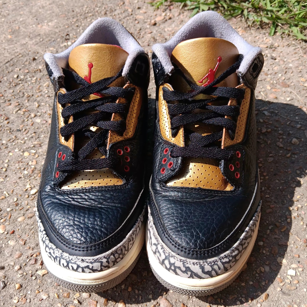 Nike Black and Gold Sneakers Air Jordan Size 7.5